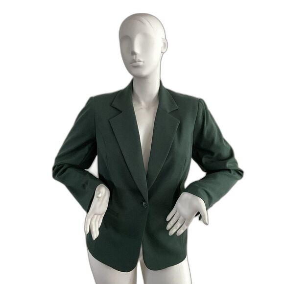 41 Hawthorne Knit Blazer Size 1X Dark Green Natalie Convertible Contrast Sleeve - Picture 1 of 15